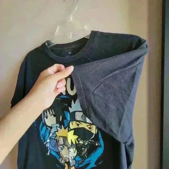 Naruto Shippuden Mens 2002 Size Medium Black T Shirt Y2K Ripple Junction Anime - Picture 9 of 10